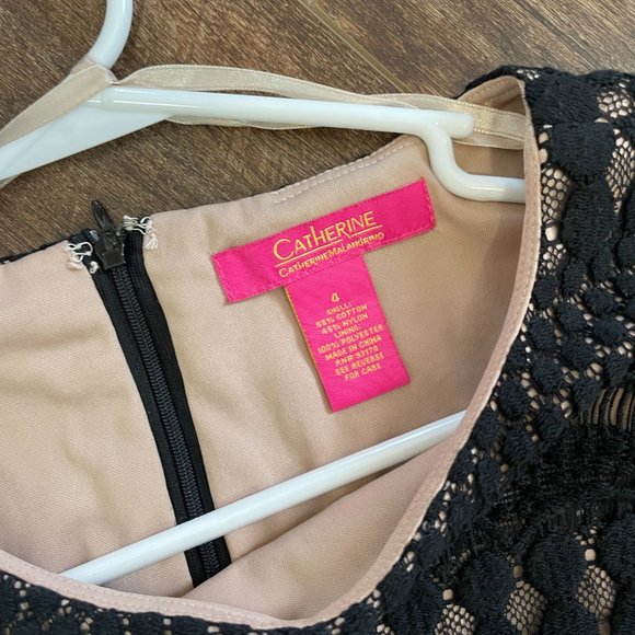 Catherine Malandrino Size 4 Black Lace Dress - Picture 4 of 5